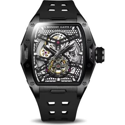 Bonest gatti Мъжки часовник Bonest Gatti Etoile Noir, Автоматичен, Скелетон, Черен (BG5502-A1)