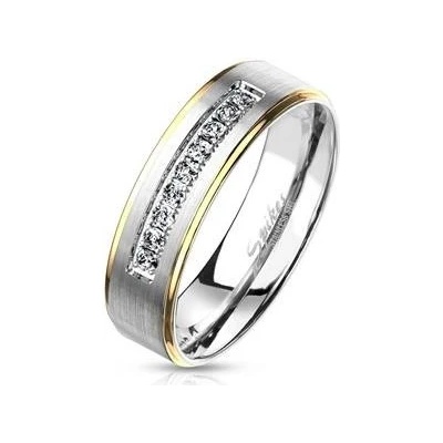 Spikes USA OPR0109 Pánský ocelový prsten se zirkony OPR0109 6