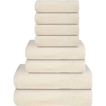 vidaXL Комплект хавлии от 8 части кремав 360 gsm 100% памук (137075)