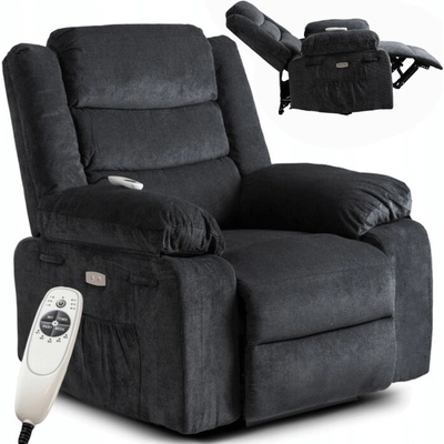 JAKS Masážne kreslo látka Jasper čierne