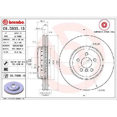 BREMBO Brzdový kotúč 09D90513