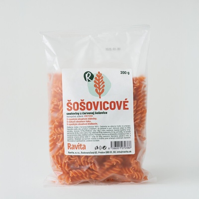 Ravita Šošovicové cestoviny z červenej šošovice Fusilli 200 g