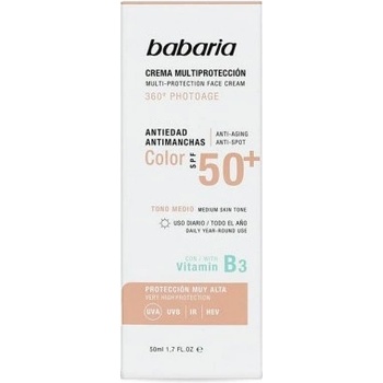 Babaria Multi-protection Tinted Cream SPF 50+ Photo-age - Multi-ochranný krém SPF 50 + tónovaný 50 ml