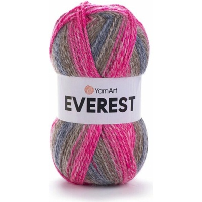 Yarn Art příze Everest 7051 růžová, modrá, hnědobéžová