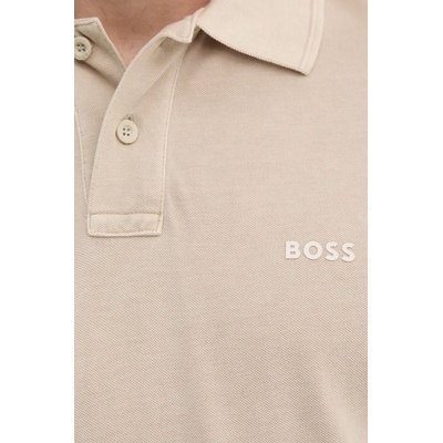 BOSS Orange Памучна тениска с яка Boss Orange в бежово с изчистен дизайн 50507813 (50507813)