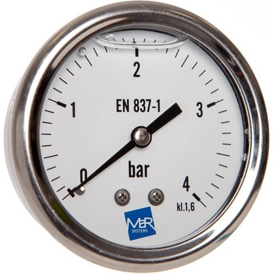 PREMATLAK manometr P300 / 358 G 0/4bar, G1/4B zadní přip. + glycerinové plnění