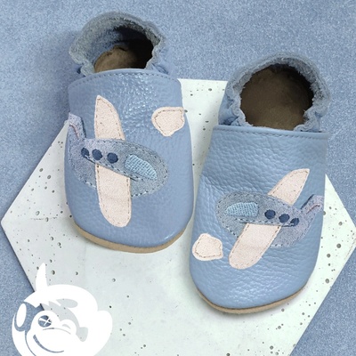 Funky Monkey kožené barefoot Soft capáčky Letadlomodré