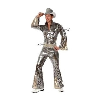 BigBuy Carnival Маскировъчен костюм за възрастни Disco Сребрист Размер XXL 68a928