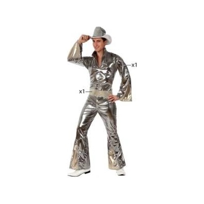 BigBuy Carnival Маскировъчен костюм за възрастни Disco Сребрист Размер XXL 68a928