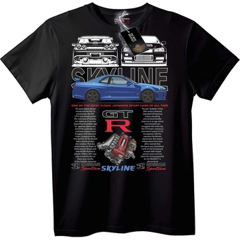 NOONEBRAND Nissan Skyline GT-R Car Mania Тениска - XL, Black
