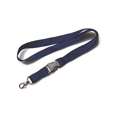 Snúrka na krk s karabínou a sponou Promex 2,5 cm navy