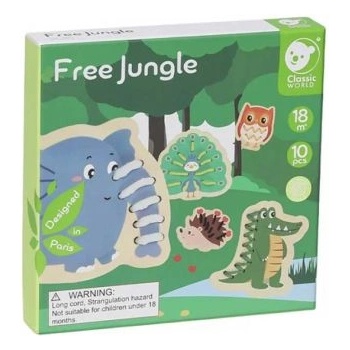 Classic world Дървена детска игра - Низанка - Животните от джунглата - Classic World (CW20115)