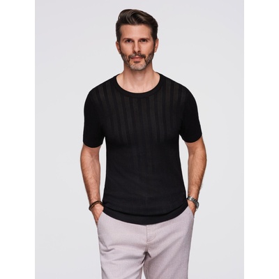 Ombre Clothing Мъжки суитшърт с кръгло деколте и къси ръкави - черен Ombre Clothing | Cheren | МЪЖЕ | S