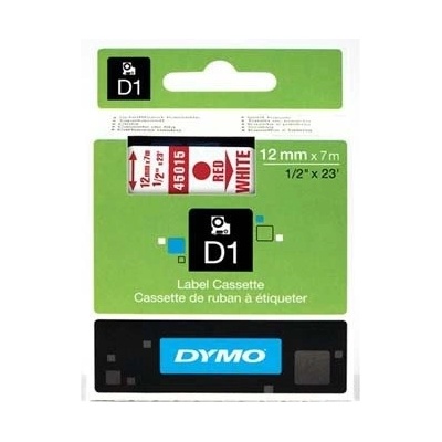 Dymo originální páska do tiskárny štítků, Dymo, 45015, S0720550, červený tisk/bílý podklad 45015