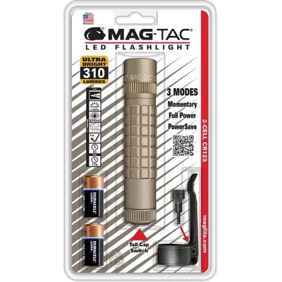 Maglite Фенер MAGTAC 2-Cell CR123 LED Plain Bazel, пясъчен блистер (SG2LRH6L)