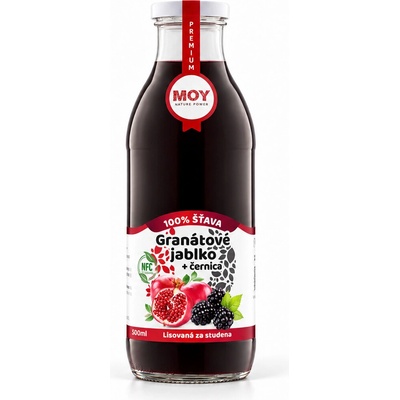 Moy Džús Granátové jablko Černica 100% šťava 0,5 l