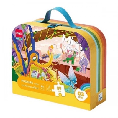 Deli Комплект пъзели Динозаври Deli - 89 части