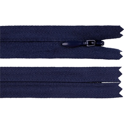Spirálový zip skrytý YKK No 4 délka 60 cm, střední, 919 modrá tmavá