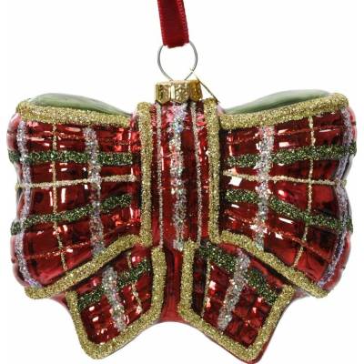 KAEMINGK Vánoční skleněná ozdoba mašle, 3,4x8,8x8cm