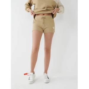 True Religion Поларени къси панталони True Religion Women's Fleece Lounge Jogger Shorts - Travertine