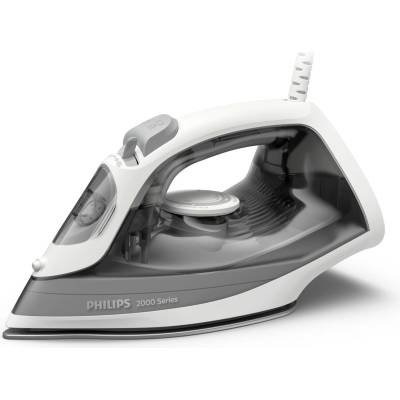 Philips 2000 series steam iron - Up to 25 g/min continuous steam. 2000W. 250ml water tank. Fast de-creasing. 4 steam levels. Ceramic sole. Light weight for easy ironing. Gray (DST2020/80)
