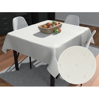 Biante Teflónový štvorcový obrus TF-017 Obdĺžničky lesklý smotanový 80x80 cm
