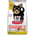 Hill's Суха храна за кученца от мини породи за отлично храносмилане Hill's Science Plan Puppy Perfect Digestion Small & Mini, с пилешко и кафяв ориз - 1.5 кг