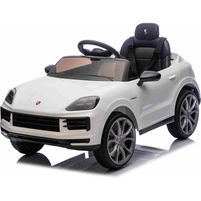 Porsche Cayenne 12V Акумулаторен Джип, Бял, Литиева Батерия, 2.4 GHz Дистанционно, LED Светлини и Окачване (58456321)