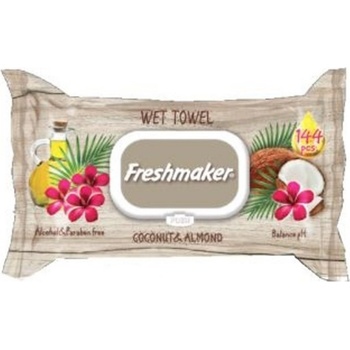 Freshmaker vlhčené ubrousky Coconut & Almond 144 ks s červenou květinou