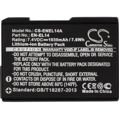 Cameron Sino ENEL14A Батерия за апарат NIKON EN-EL14, 7.4V, 1030mAh