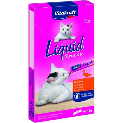 Vitakraft Cat Liquid snack s kachnou a beta glukany 6 x 15 g