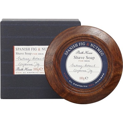 Bath House Spanish Fig & Nutmeg mydlo na holenie v drevenej miske 100 g
