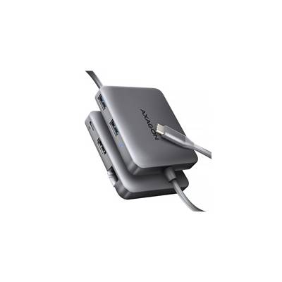 AXAGON HMC-5HL USB 5Gbps hub, 2x USB-A, HDMI 4k/60Hz, RJ-45 GLAN, PD 100W, kabel USB-C 20cm
