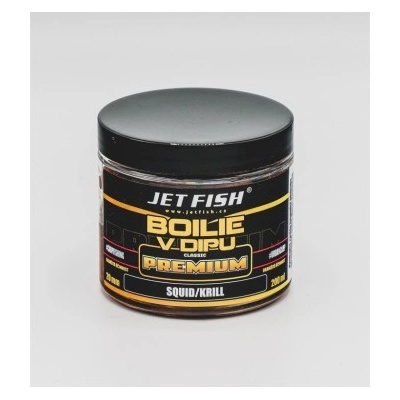 Jet Fish Premium clasicc boilie v dipu 200ml 20mm - SQUID/KRILL