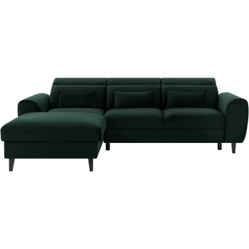 Eltap Тъмнозелен кадифен разтегателен ъглов диван с място за съхранение (ляв ъгъл) Foble - ELTAP (CO-FOB-LT-35LO)