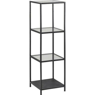 Kovová knihovna Seaford VI Actona moderní do obýváku a kanceláře 119,5 cm černá