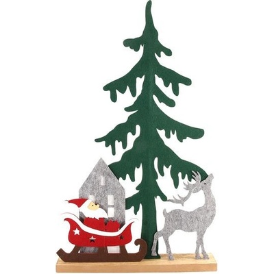 HIT SANTA CLAUS NA SANÍCH S PLSTĚNÝM STROMEM 31.5CM