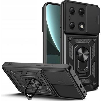 GKK Калъф с Предпазител за Камера и Стойка за XIAOMI Poco M6 Pro, Kickstand Pro Case, Черен (5906203691791)