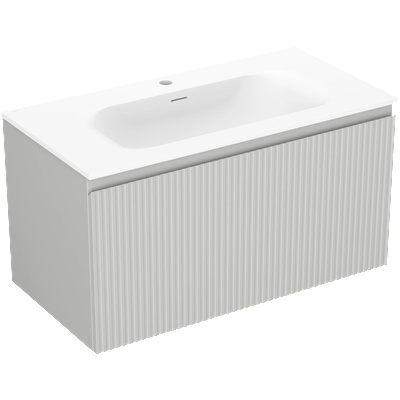 Mexen Rivel шкаф за баня 90 см с мивка Vela, 1 чекмедже, направени вълнообразно, (91A20-09047-1-BF62-W23M01)