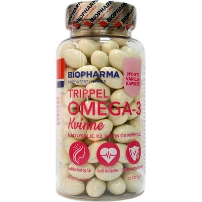 Biopharma TRIPPEL OMEGA-3 Kvinne pre Ženy 120 kapsúl
