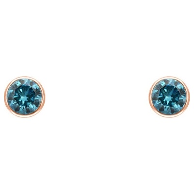 Eppi Minimalistické bezel náušnice s modrými diamantmi Viosa E36765