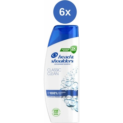 Head & Shoulders H&S šampón Classic Clean 6 x 250 ml