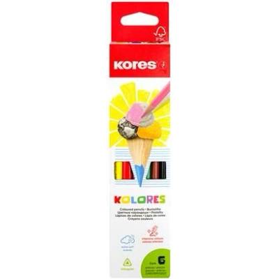 Kores Triangular sada farebných trojuholníkové ceruziek 6 rôznych farieb 93306