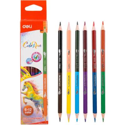 Deli Group Co Ltd trojhranné pastelky ColoRun 2v1 12 barev EC00500 661547