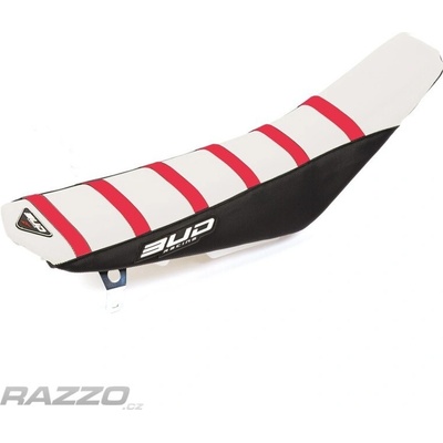 Potah sedla BudRacing Seat Cover FullTraction Suzuki RMZ450 08-17 White Black Red