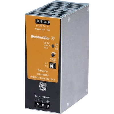 Weidmüller PRO ECO 240W 24V 10A II napájanie, 24 V, 10 A, 240 W