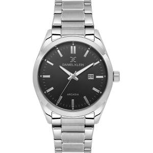 Daniel Klein DK. 6.14273-2 - мъжки часовник, кварцов, 42.5 mm, черен циферблат, 5 ATM, сребрист Часовници