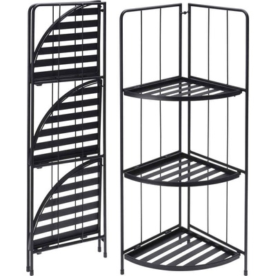 PROGARDEN Stojan na květiny kovový rohový 3 patra 90 cm černá KO-X71000110 – Hledejceny.cz