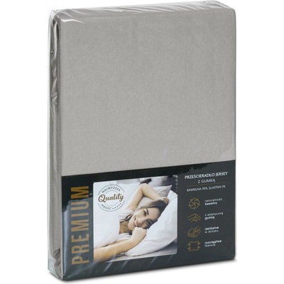 Eurofirany jersey prostěradlo JERS4 stříbrné 160X200x30