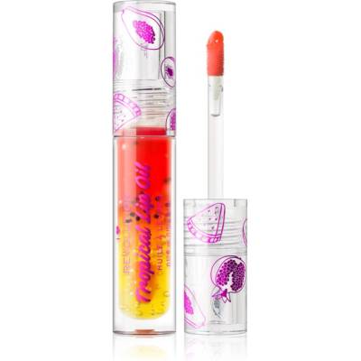 Revolution Beauty Tasty Tropical тониращо олио за устни за хидратация и блясък цвят Papaya 3, 8ml